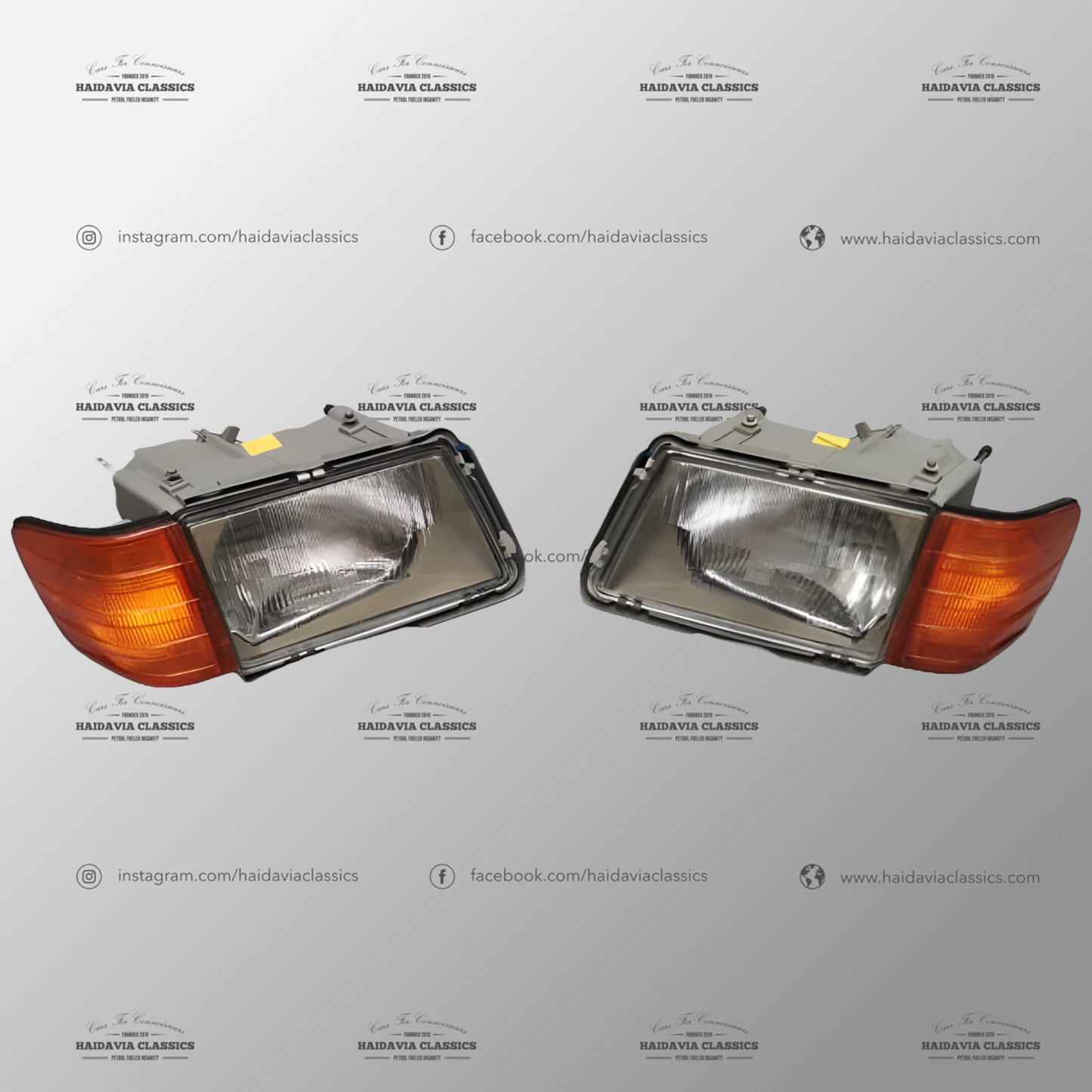 Genuine Mercedes-Benz R107 Bosch Front Head Lights with Indicators