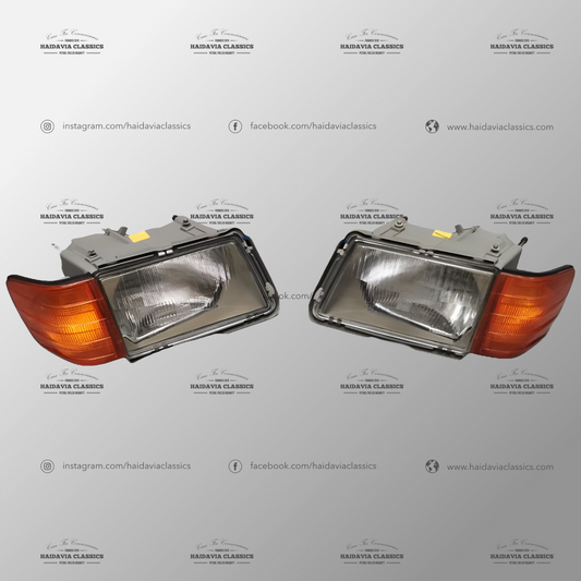 Genuine Mercedes-Benz R107 Bosch Front Head Lights with Indicators