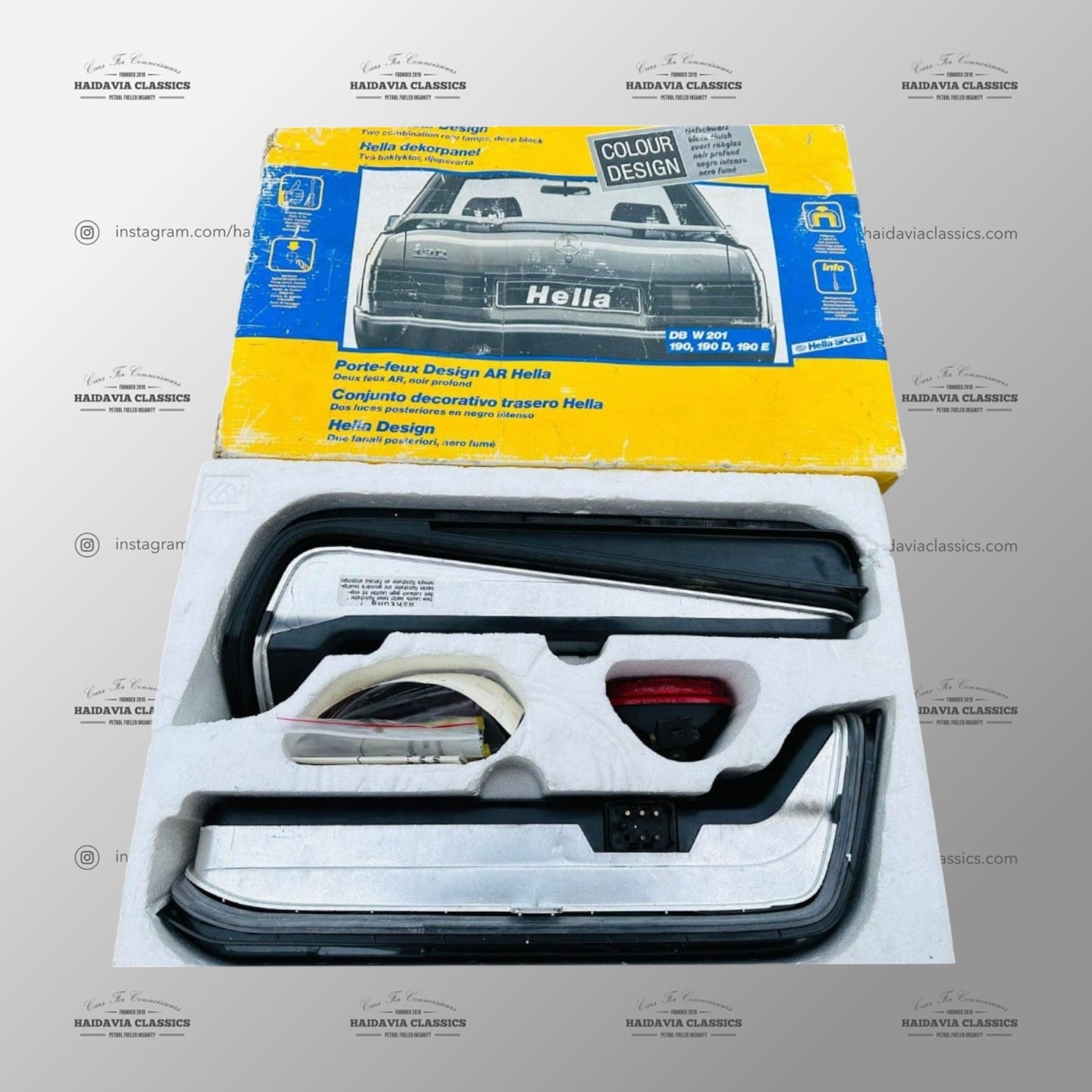 Genuine Mercedes-Benz W201 190E Smoked Hella Tail Lights [New Old Stock]